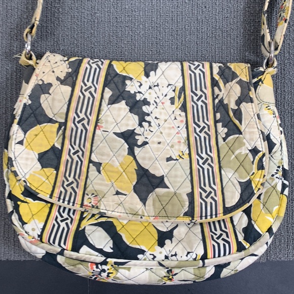 Vera Bradley Crossbody Bag Womens Medium Retired Dogwood Print Quilted Saddle up - Picture 5 of 17